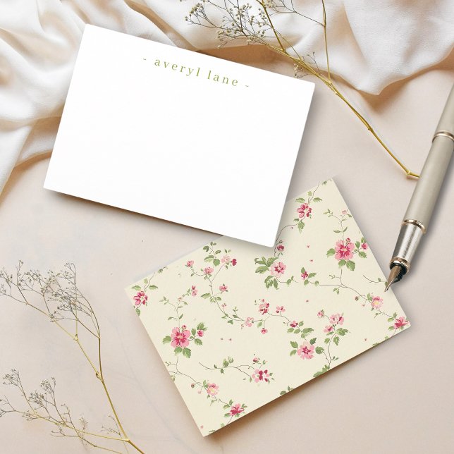 Shabby Chic Wildflower Personalized Stationery Note Card (Creator Uploaded)