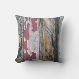 Shabby Chic Wood Abstract Throw Pillow