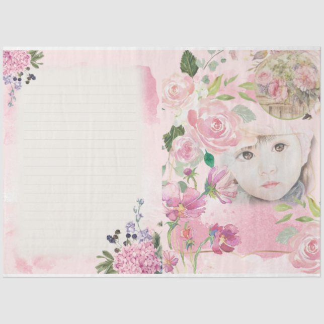 Shabby Chic Writing Series Design 1 Tissue Paper (Front)