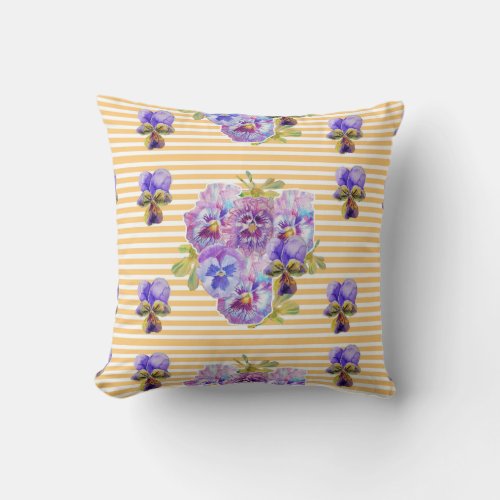 Shabby Chic Yellow Floral pattern flowers Cushion