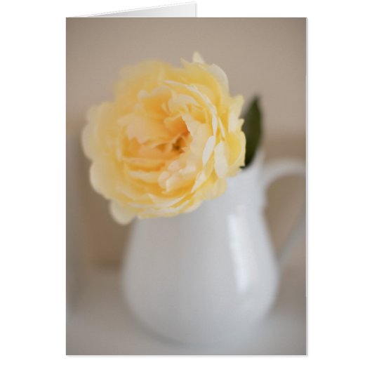 Shabby Chic Yellow Flower and Pitcher Card (Front)