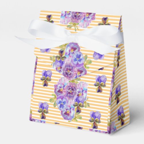 Shabby Chic Yellow Pansies Party Cake Favor Box