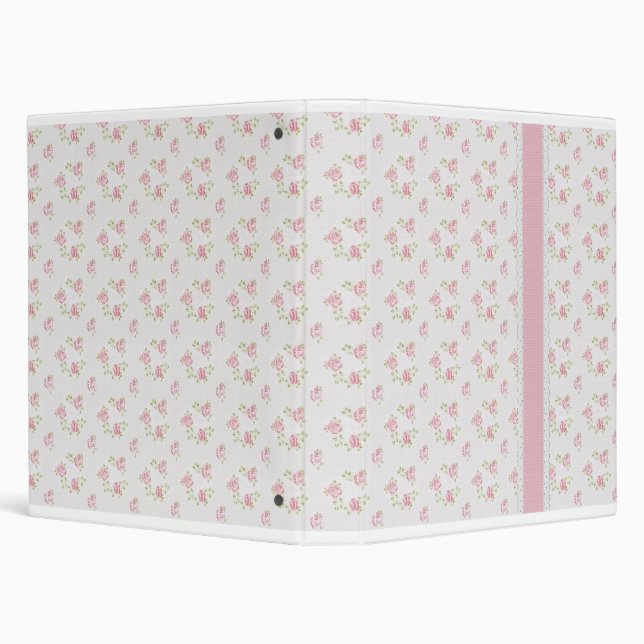 Shabby Cottage Sweet Pink Rosebud Binder (Background)