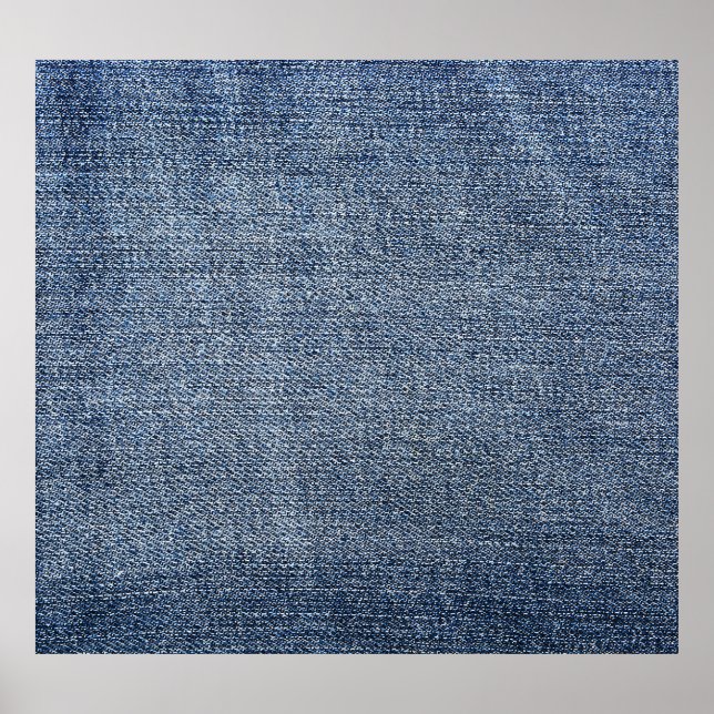 Shabby denim: blue jeans texture poster (Front)