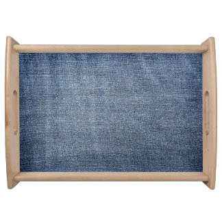 Shabby denim: blue jeans texture serving tray