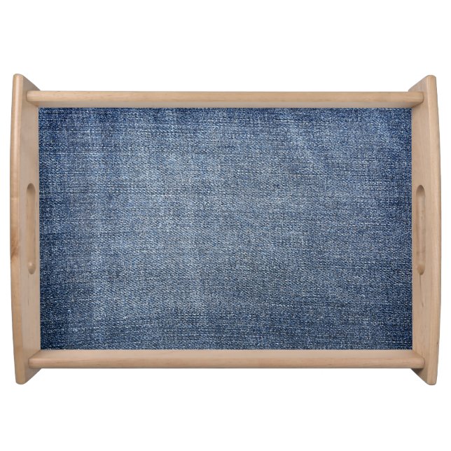 Shabby denim: blue jeans texture serving tray (Front)