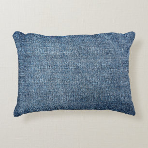 Shabby denim texture for background. Blue jeans Accent Pillow