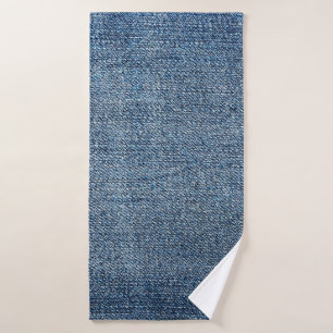 Shabby denim texture for background. Blue jeans Bath Towel