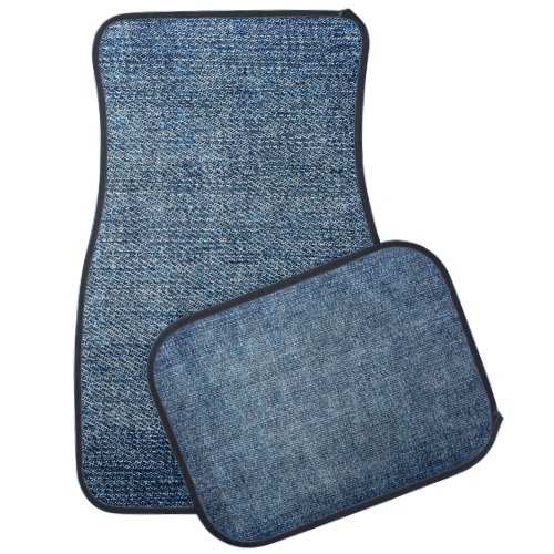 Shabby denim texture for background Blue jeans Car Floor Mat