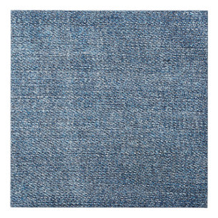 Shabby denim texture for background. Blue jeans Faux Canvas Print