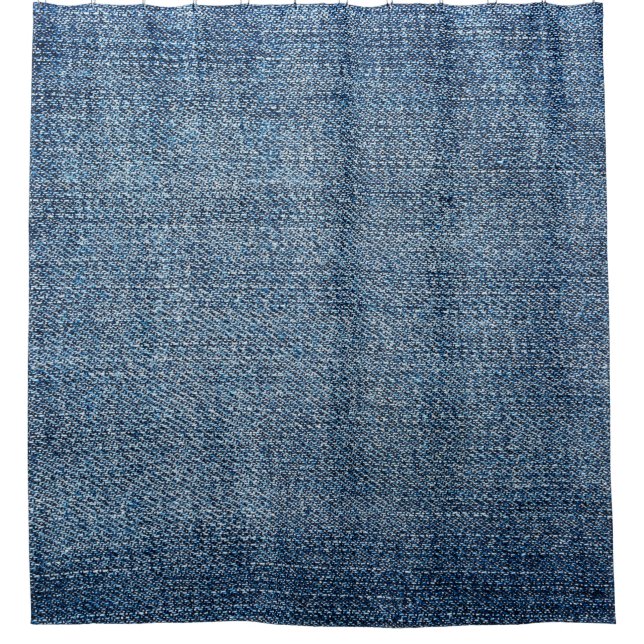 Shabby denim texture for background. Blue jeans Shower Curtain (Front)