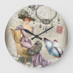 Shabby Elegance Chandelier Vintage Victorian Large Clock at Zazzle