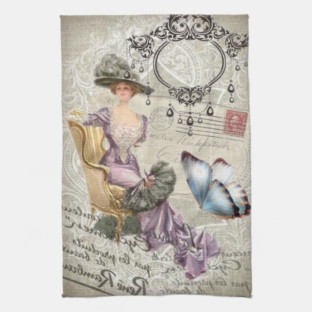 shabby elegance chandelier Vintage victorian Towel (Vertical)
