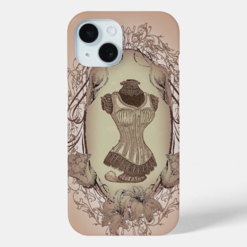 shabby elegance retro paris fashion victorian iPhone 15 case