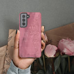Shabby Elegant Girly Pink Name Samsung Galaxy S21 Case<br><div class="desc">A pretty pink tone on tone design. The background has the shabby look of aged vintage piece. The addition of an large floral flourish in the same hues as the background adds a simple touch of elegance that puts this design over the top. Add your name to make it your...</div>