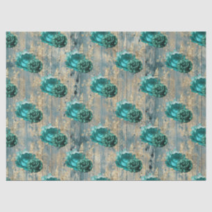 Shabby Floral Aqua Series Design 5 Tissue Paper