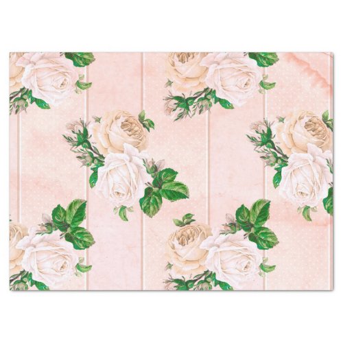 Shabby Floral Peach Series Design 8 Tissue Paper