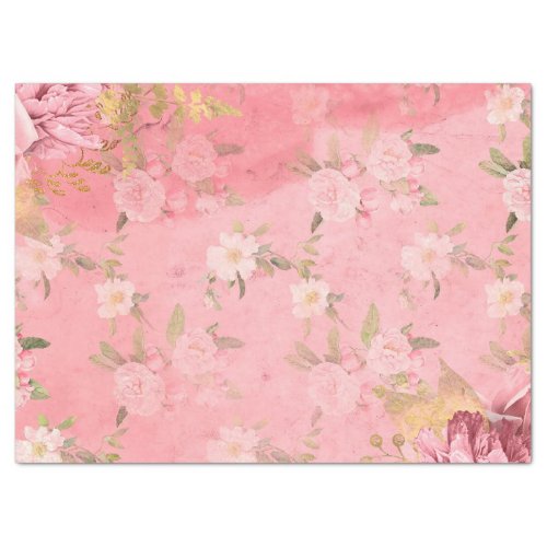 Shabby Floral Pink Series Design 3 Tissue Paper