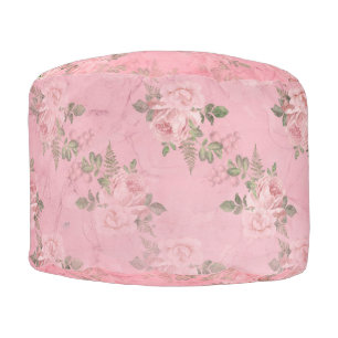 Shabby Floral Pink Series Design 9  Pouf