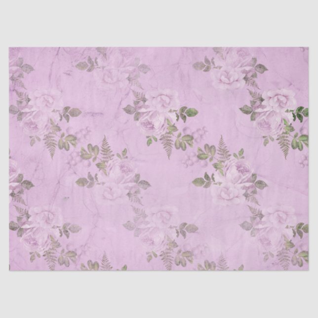 Shabby Floral Purple Series Design 10 Tissue Paper (Front)