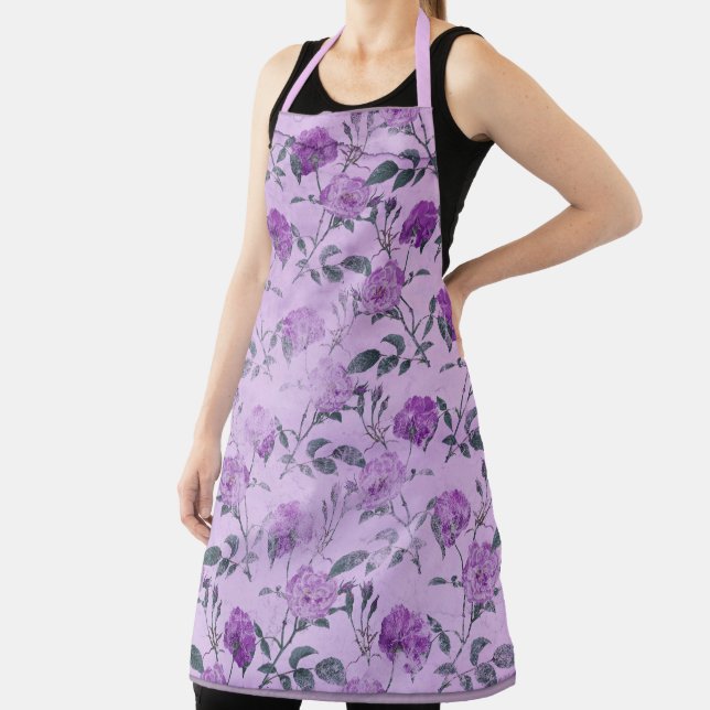 Shabby Floral Purple Series Design 2  Apron (Insitu)