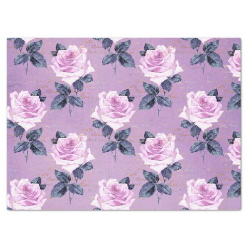 Shabby Floral Purple Series Design 3 Tissue Paper