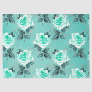 Shabby Floral Turquoise Series Design 9 Tissue Paper