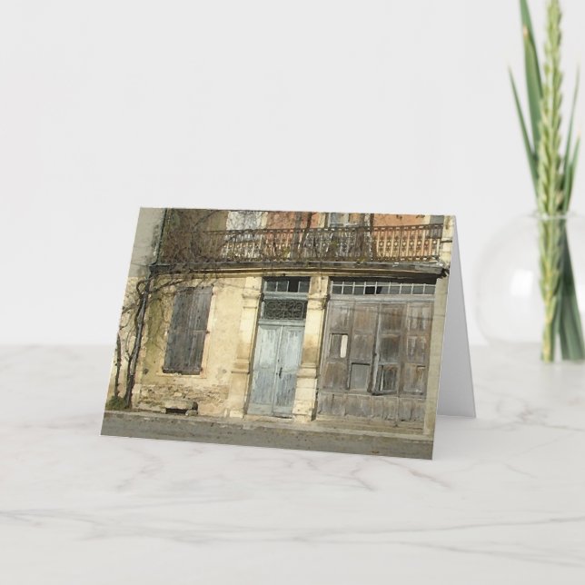 Shabby French house birthday card (Front)