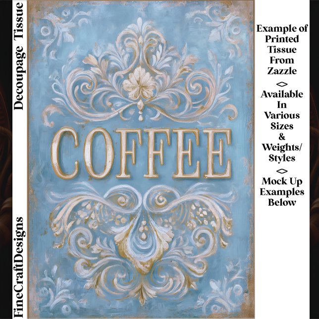 Shabby French Style Coffee Cafe Sign EY6 Decoupage Tissue Paper (Creator Uploaded)