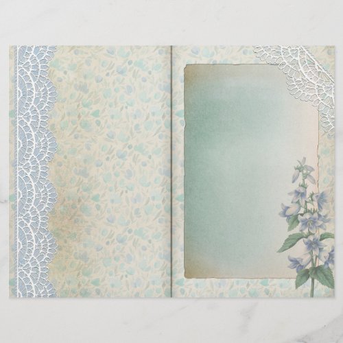 Shabby Lace Blue Floral Journal Page