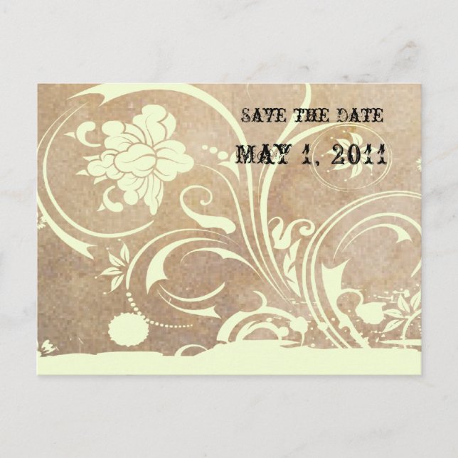 Shabby Lace Save the Date Announcement Postcard (Front)
