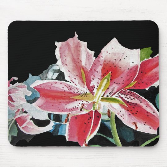 Shabby Lily Lillies Art Computer Mouse Mat Pad | Zazzle.com