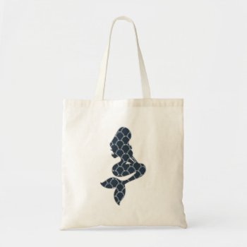 Shabby Mermaid Silhouette Design Tote Bag by SweetFancyDesigns at Zazzle