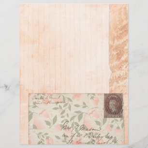 Shabby Peach Pink Scrapbook Paper
