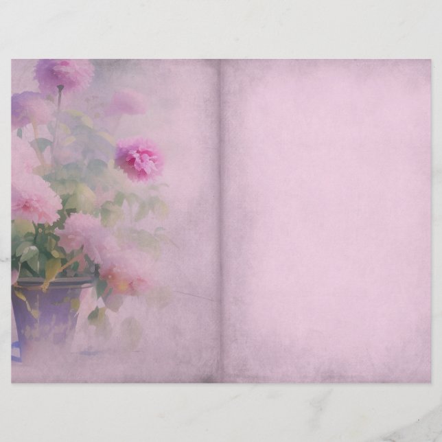 Shabby Pink Floral Journal Page (Front)