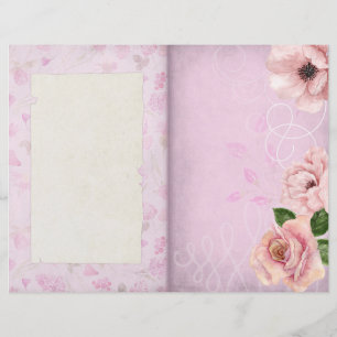 Shabby Pink Floral Patterned Journal Page