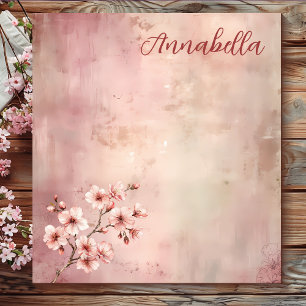 Shabby Pink Grunge Vintage Floral Small Notepad