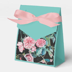 Shabby Pink Rose Floral Tea Party Cake Favor Box