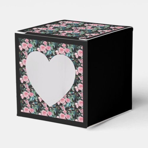 Shabby Pink Rose Floral Tea Party Cake Favor Box