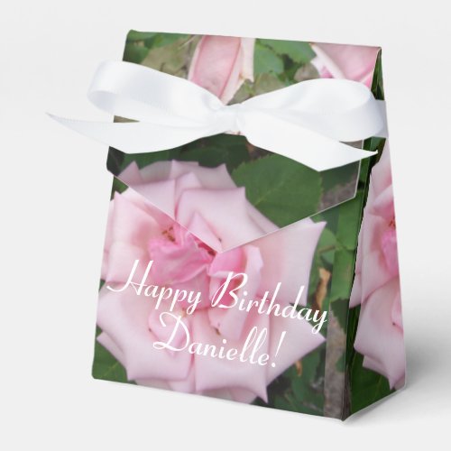 Shabby Pink Rose Floral Tea Party Cake Favor Box