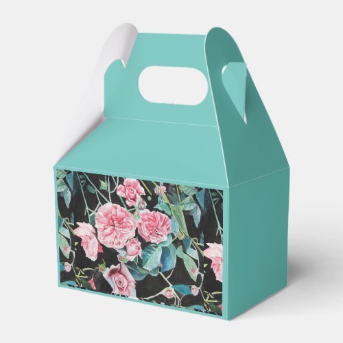 Shabby Pink Rose Floral Tea Party Cake Favor Box