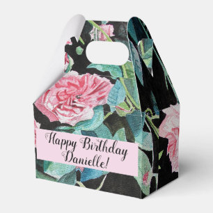 Shabby Pink Rose Floral Tea Party Cake Favour Box