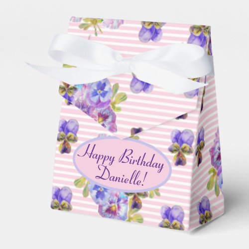 Shabby Pink Rose Floral Tea Party Purple Favour Bo Favor Boxes