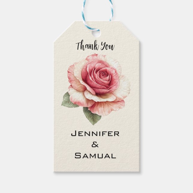 Shabby Pink Rose Gift Tags (Front)