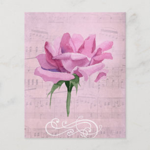 Shabby Pink Rose & Music Scrapbook Ephemera