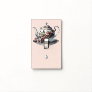 Shabby Pink Rose Vines Floral Bridal Tea Shower  Light Switch Cover