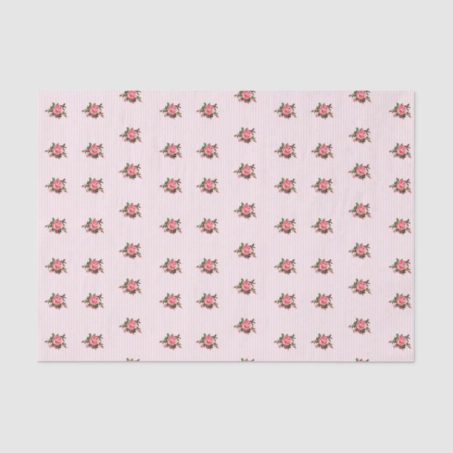 Shabby Pink Roses Tissue Paper (Front)