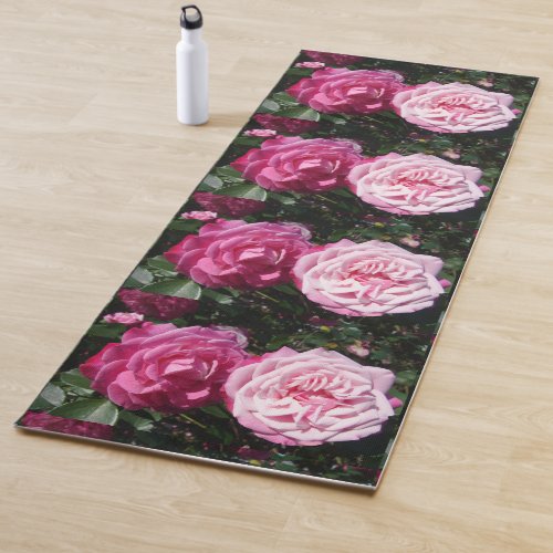 Shabby Pink Vintage Roses Floral flowers Yoga Mat