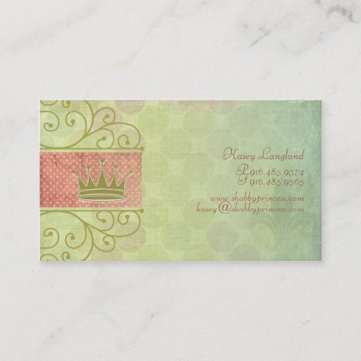 Customizable Shabby Princess Business Cards