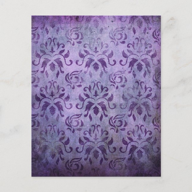 Shabby Purple Vintage Scrapbook Paper (Front)